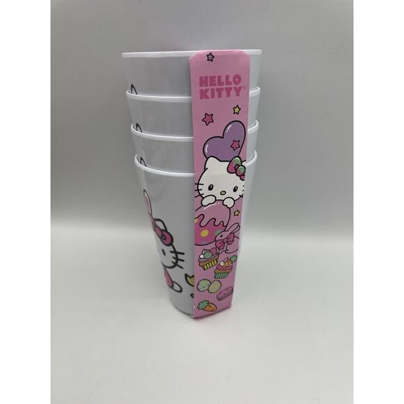 Hello Kitty Easter Bunny Tumbler Cups Set Of 4 Spring Holiday NEW - Picture 3 of 7
